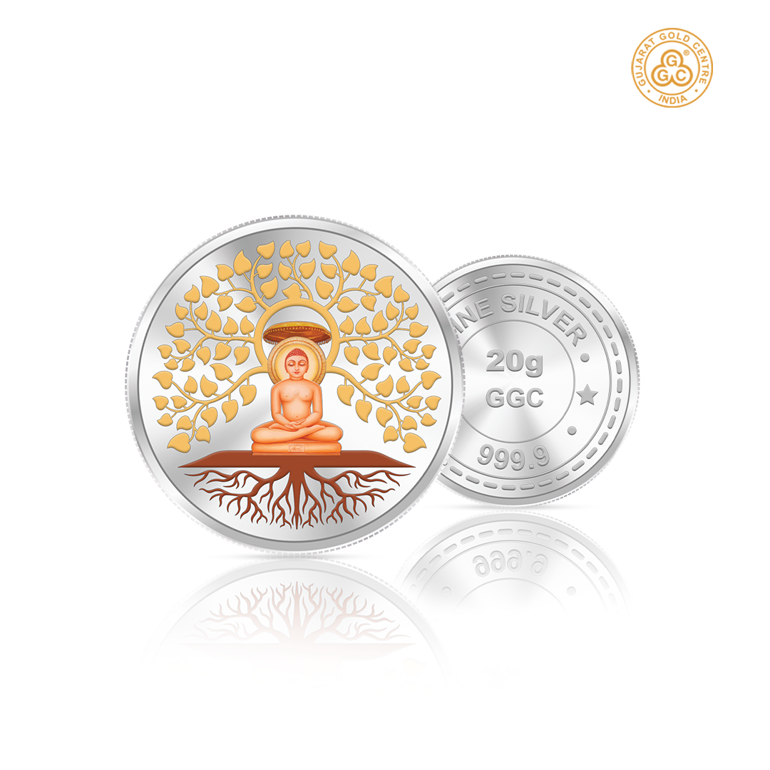 20gm GGC Mahavir Swami Silver Color Coin 24k (999.9)