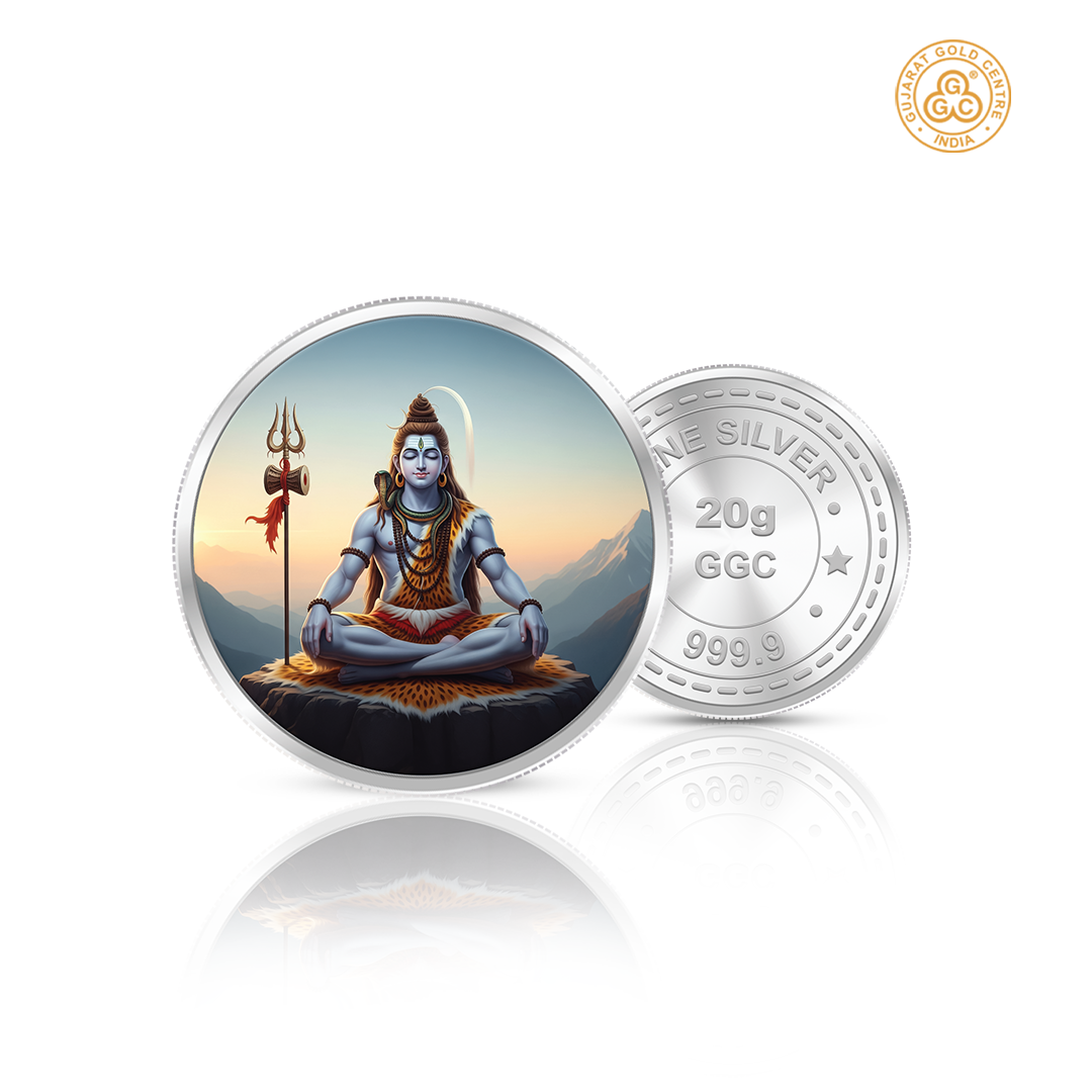 20gm GGC Shiva Silver Color Coin 24k (999.9)