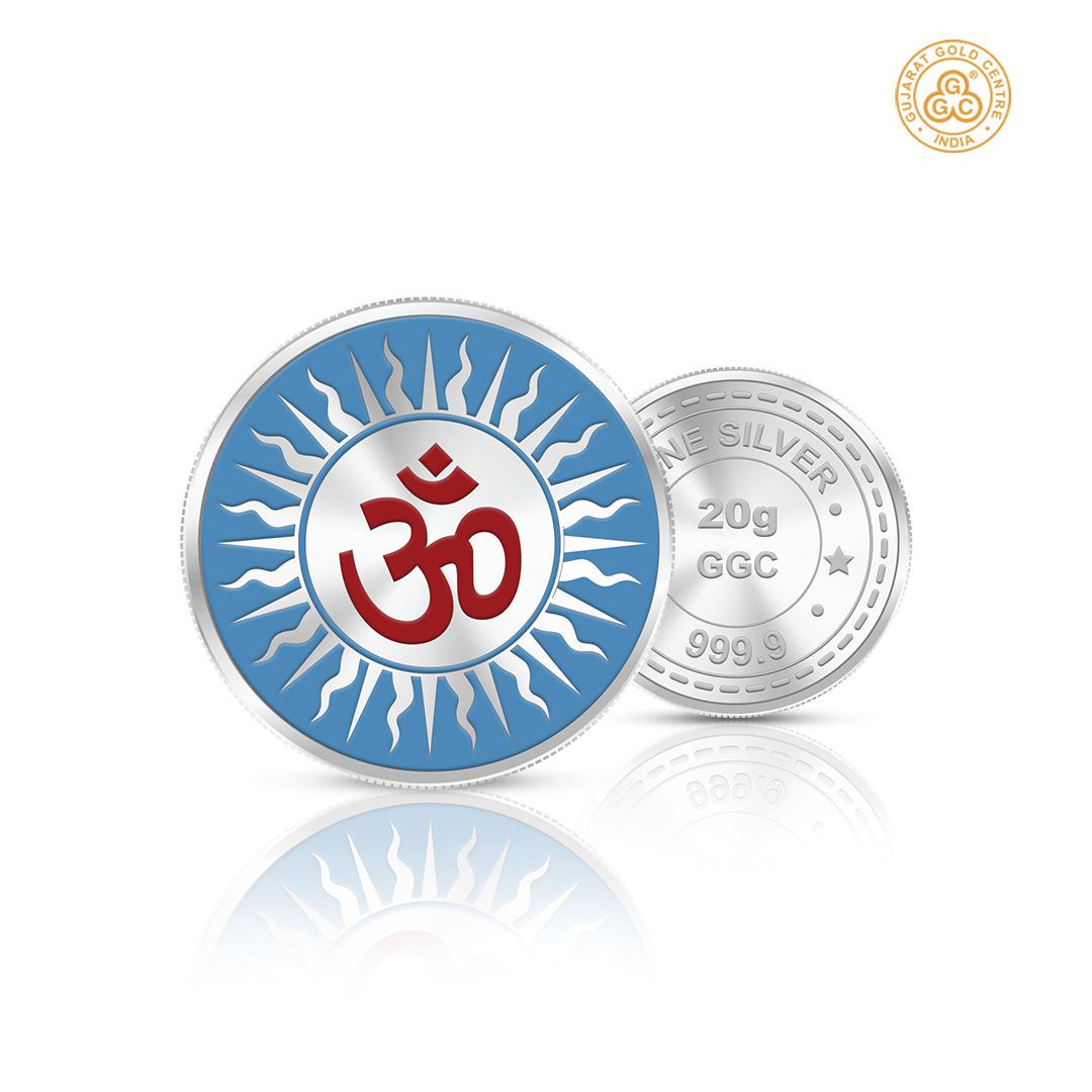20gm GGC Om Silver Color Coin 24k (999.9)