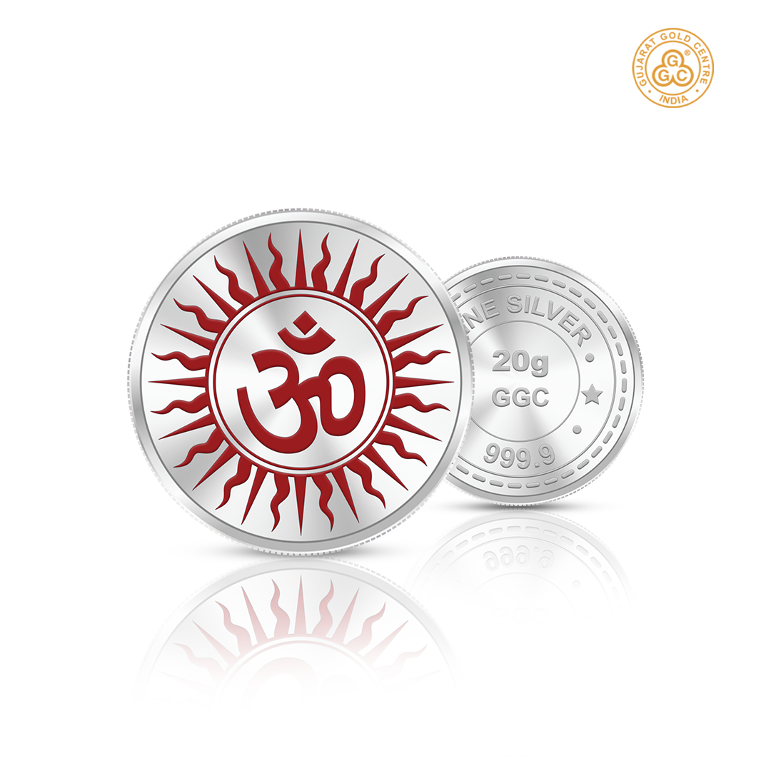 20gm GGC Omkar Silver Color Coin 24k (999.9)