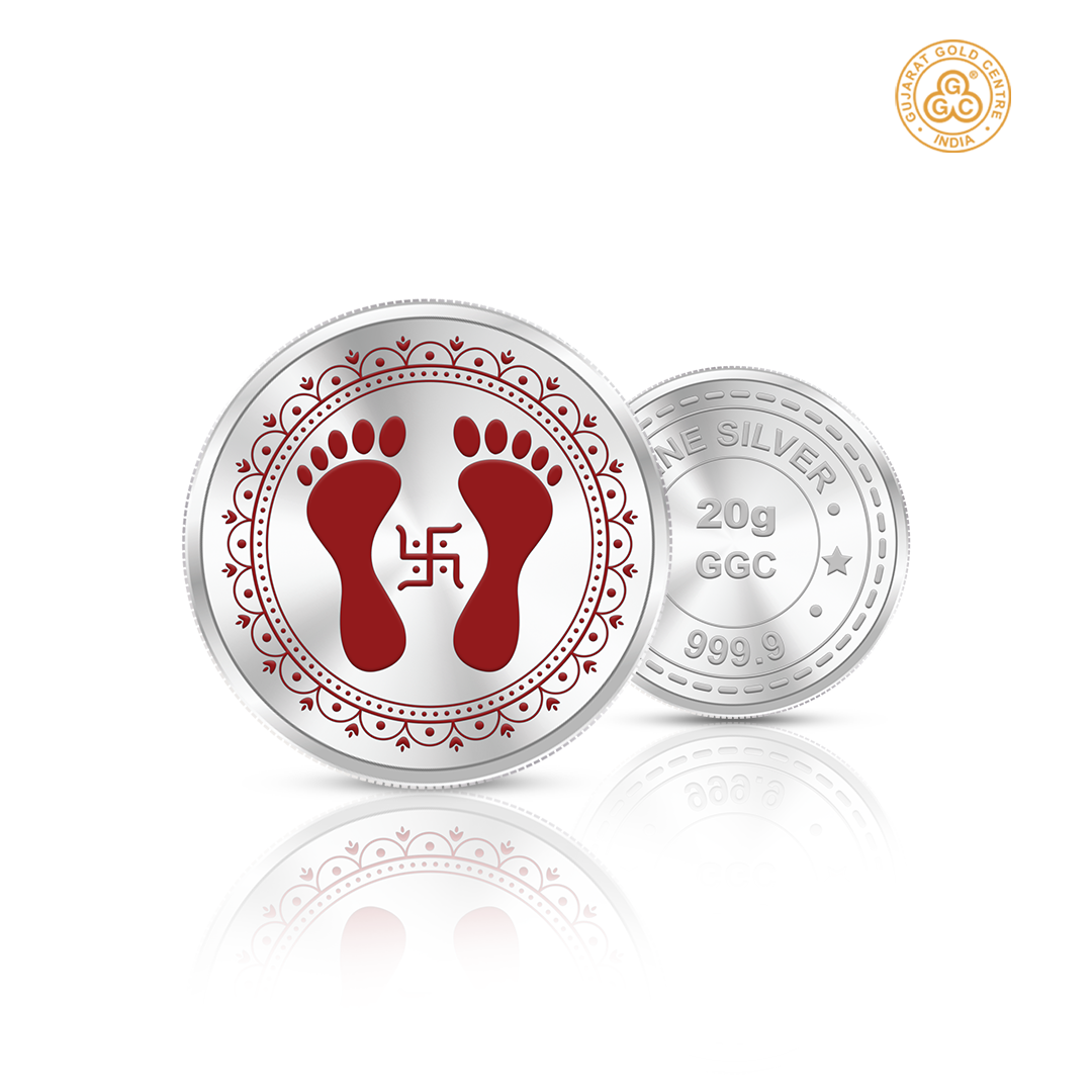 20gm GGC Pagla & Swastik Silver Color Coin 24k (999.9)