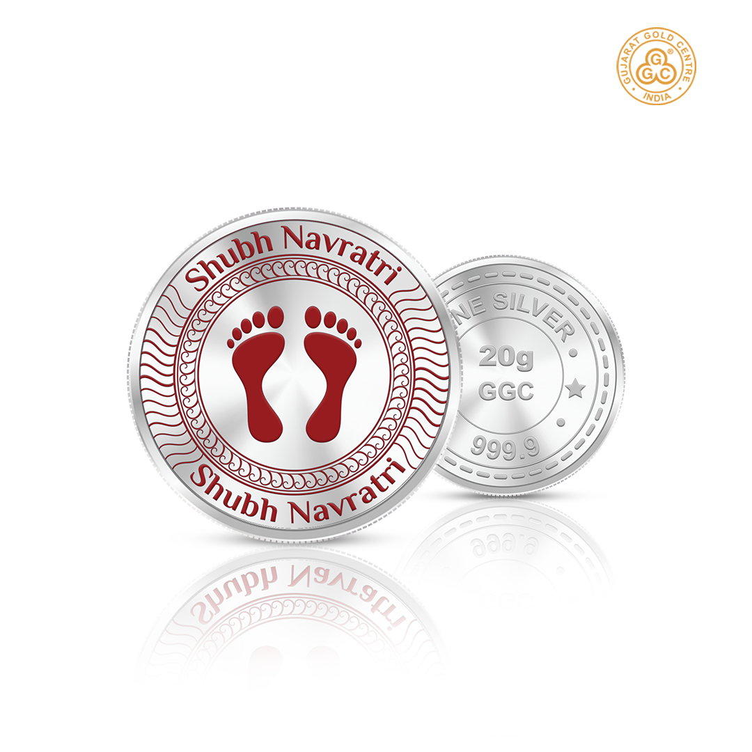 20gm GGC Shubh Navratri Pagla Silver Color Coin 24k (999.9)