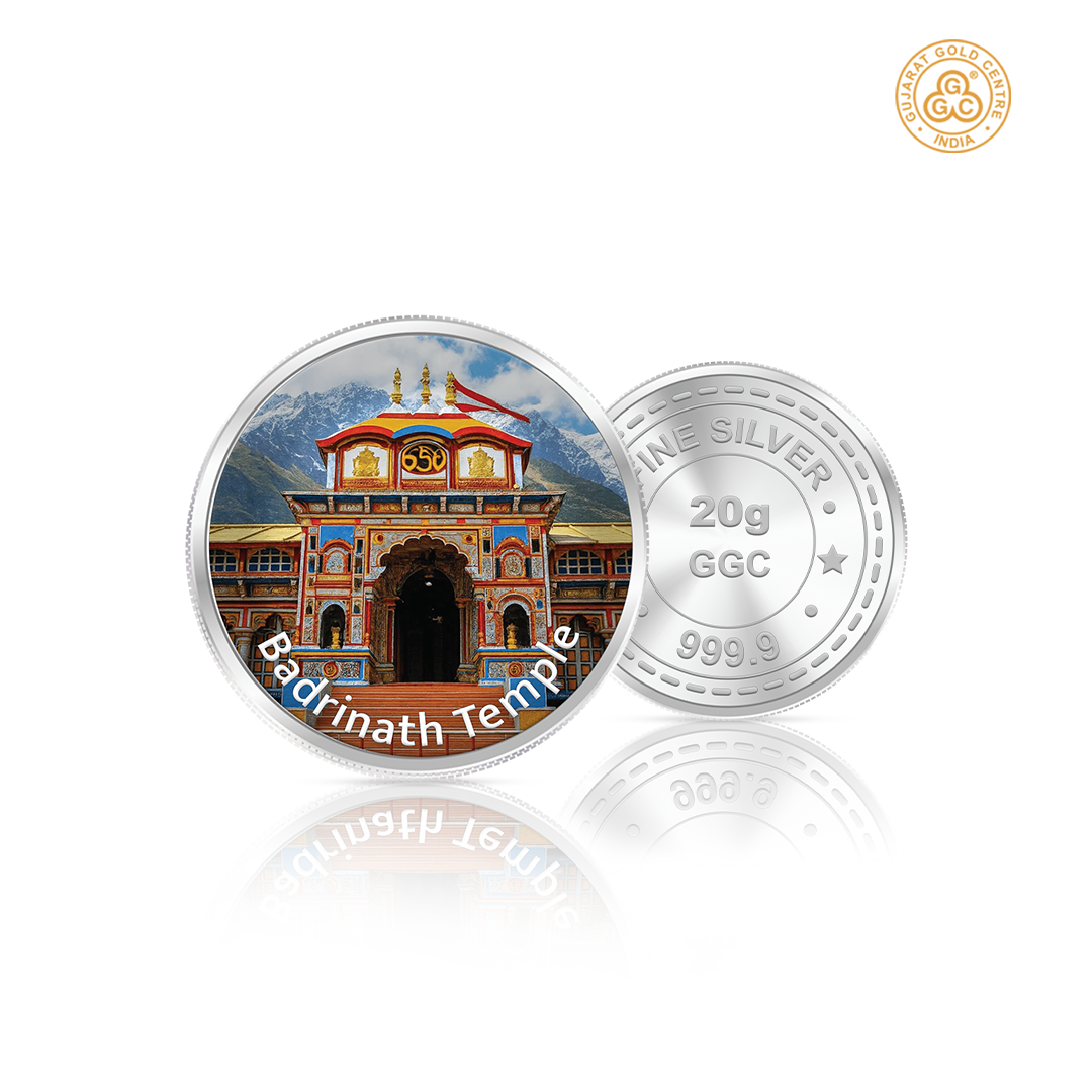 20gm GGC Badrinath Temple Silver Color Coin 24k (999.9)