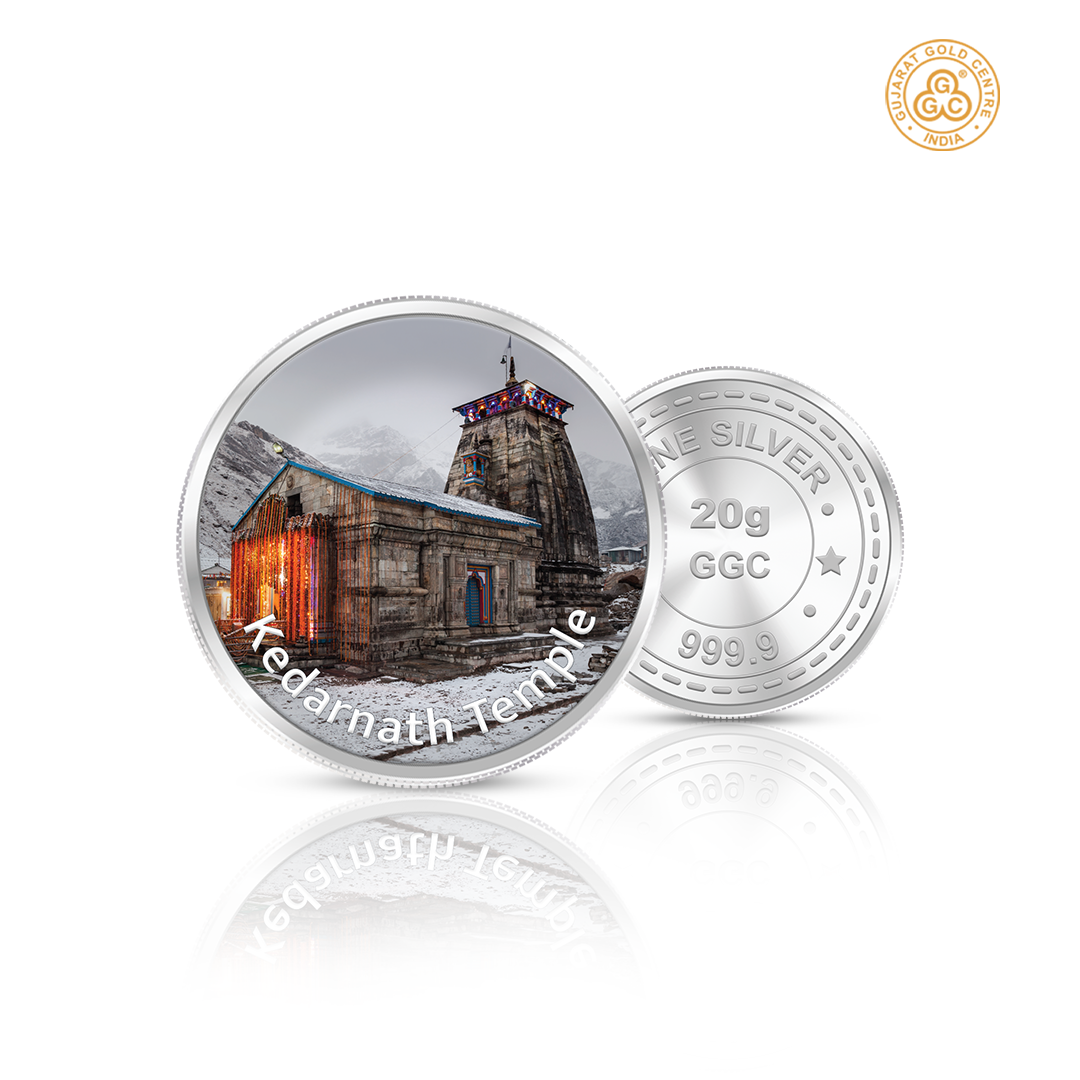 20gm GGC Kedarnath Temple Silver Color Coin 24k (999.9)
