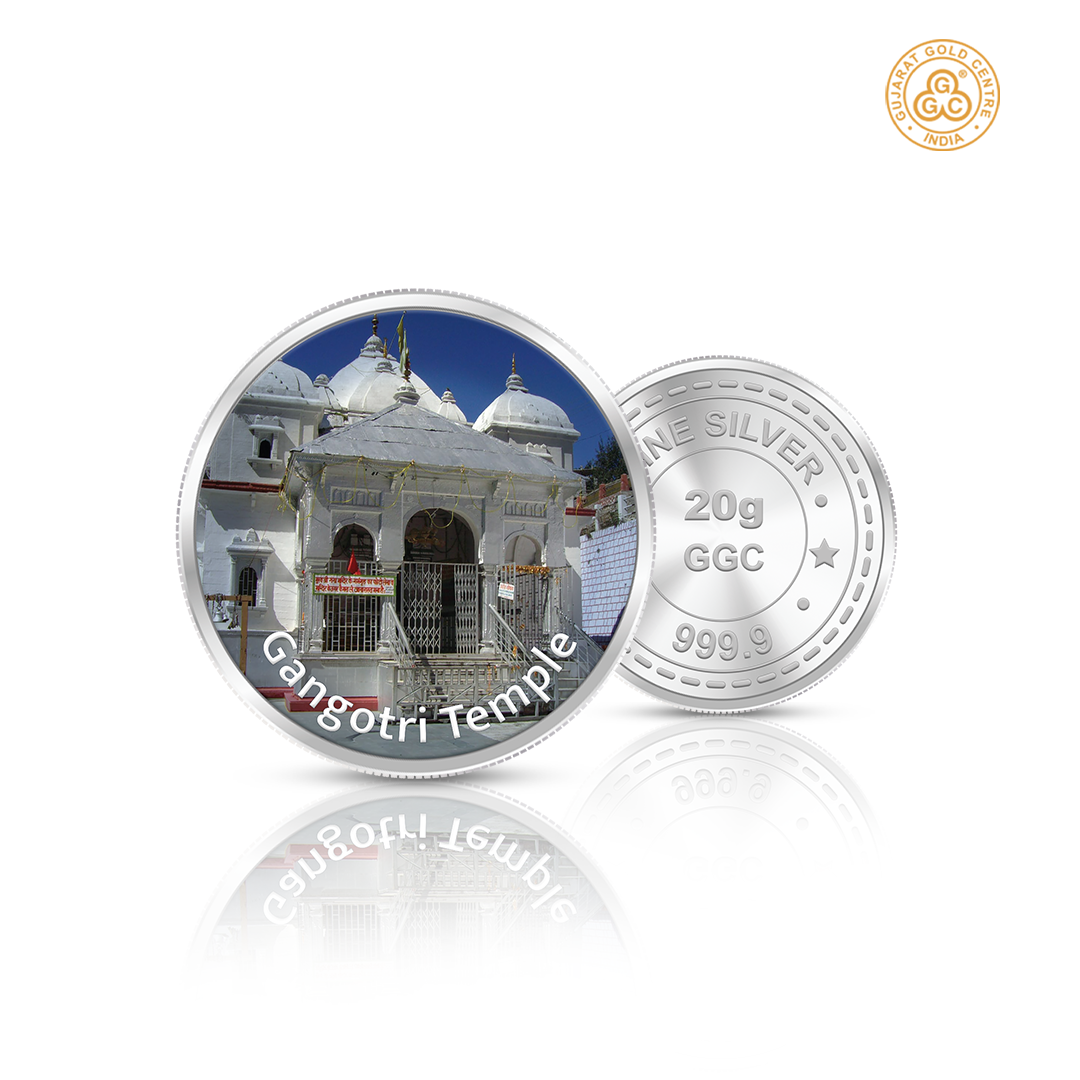 20gm GGC Gangotri Temple Silver Color Coin 24k (999.9)