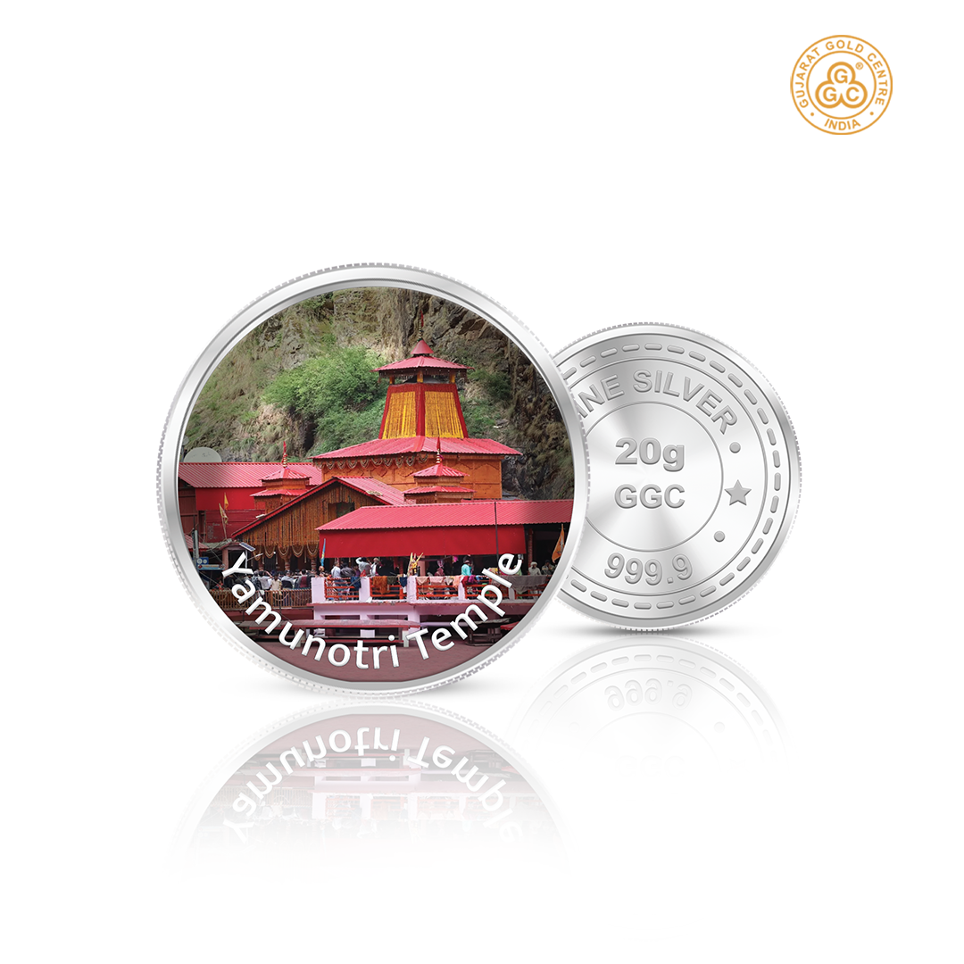 20gm GGC Yamunotri Temple Silver Color Coin 24k (999.9)