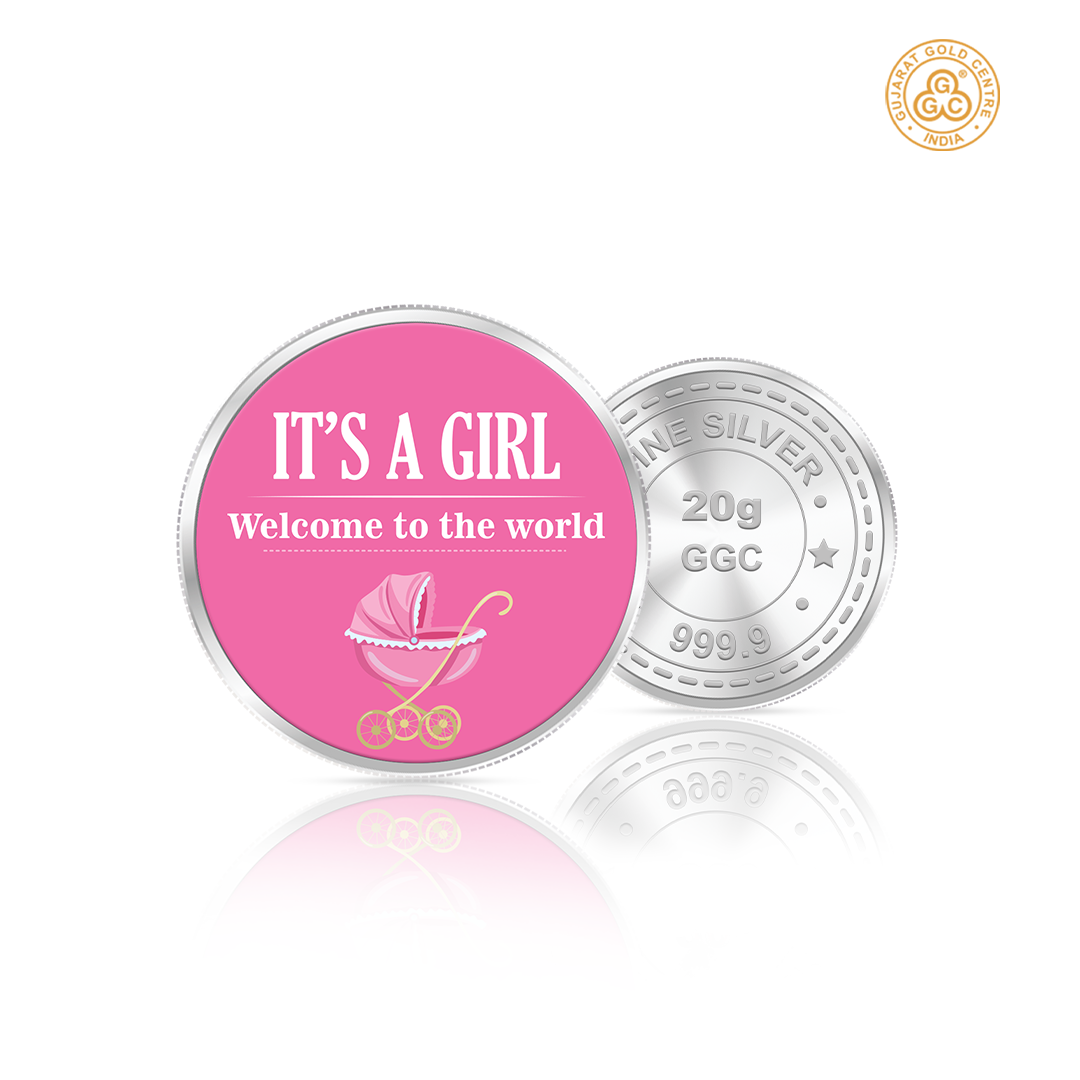 20gm GGC Baby Girl Welcome Color Coin 24k (999.9)