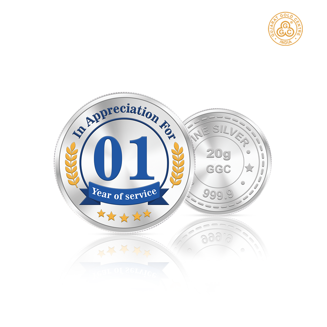 20gm GGC 01 Year of Service Silver Color Coin 24k (999.9)