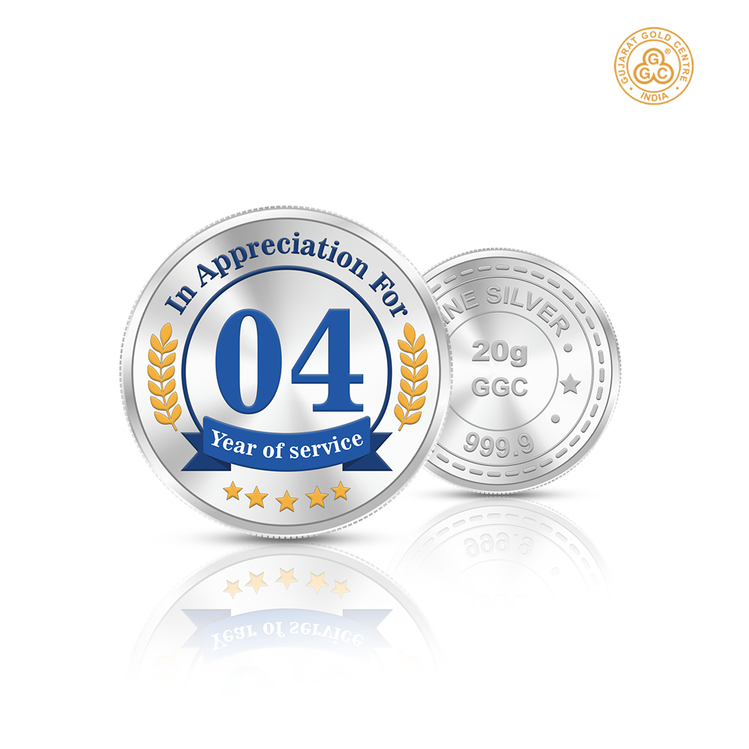 20gm GGC 04 Year of Service Silver Color Coin 24k (999.9)