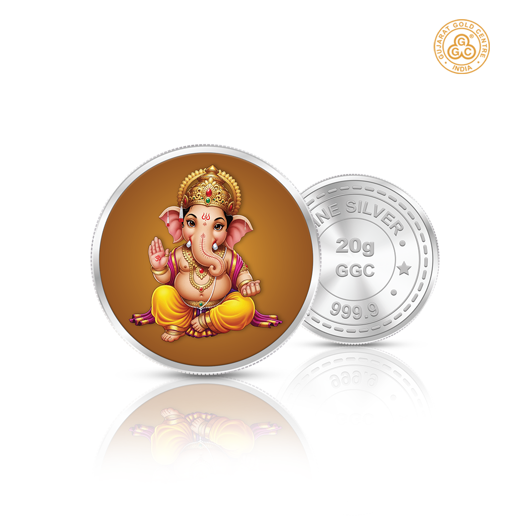 20gm GGC Ganesha Silver Color Coin 24k (999.9)