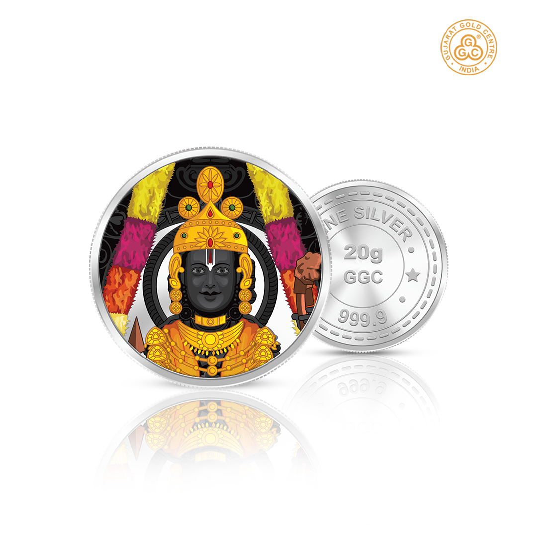 20gm GGC Ram Lalla Silver Color Coin 24k (999.9)