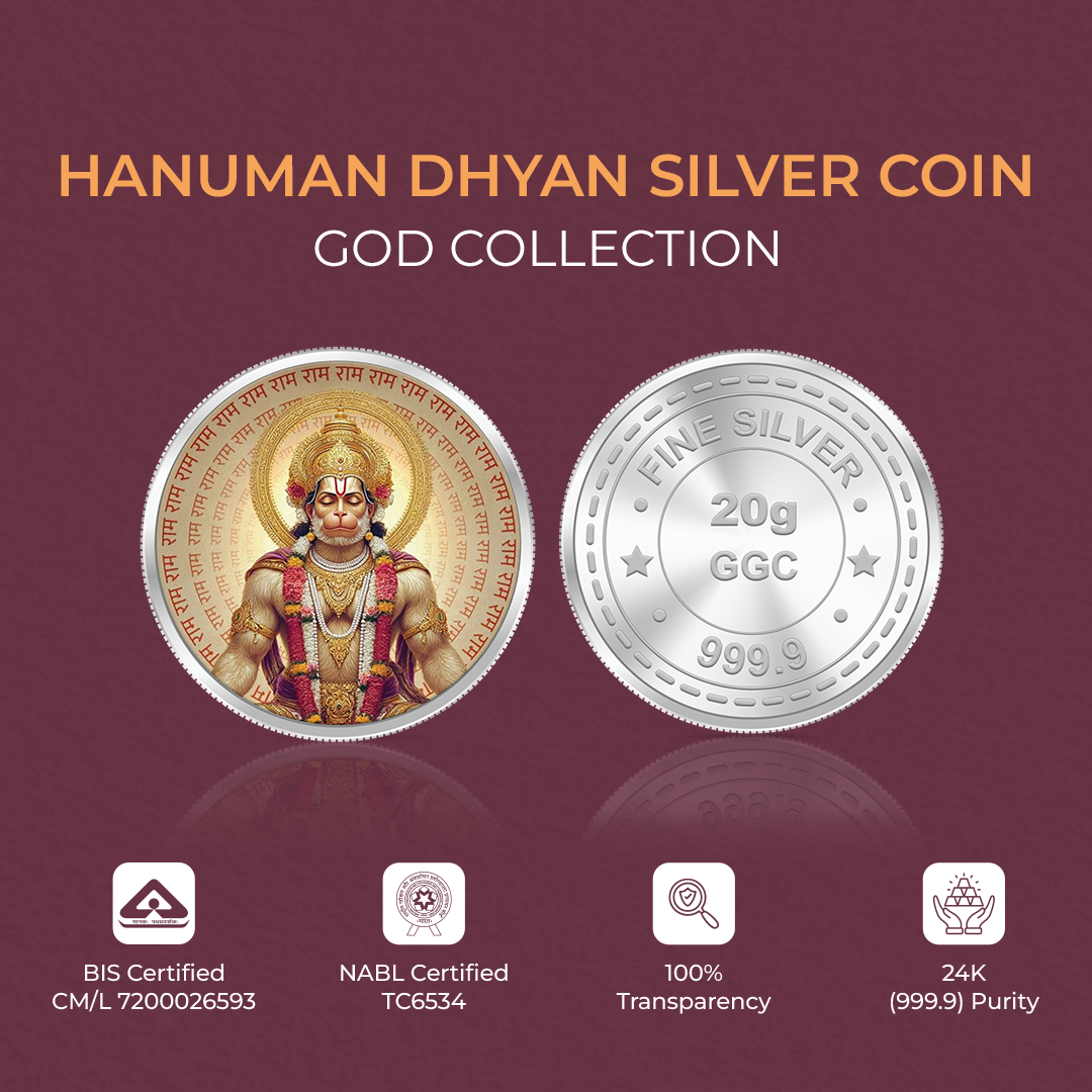 20gm GGC Hanuman Dhyan Silver Color Coin 24k (999.9)