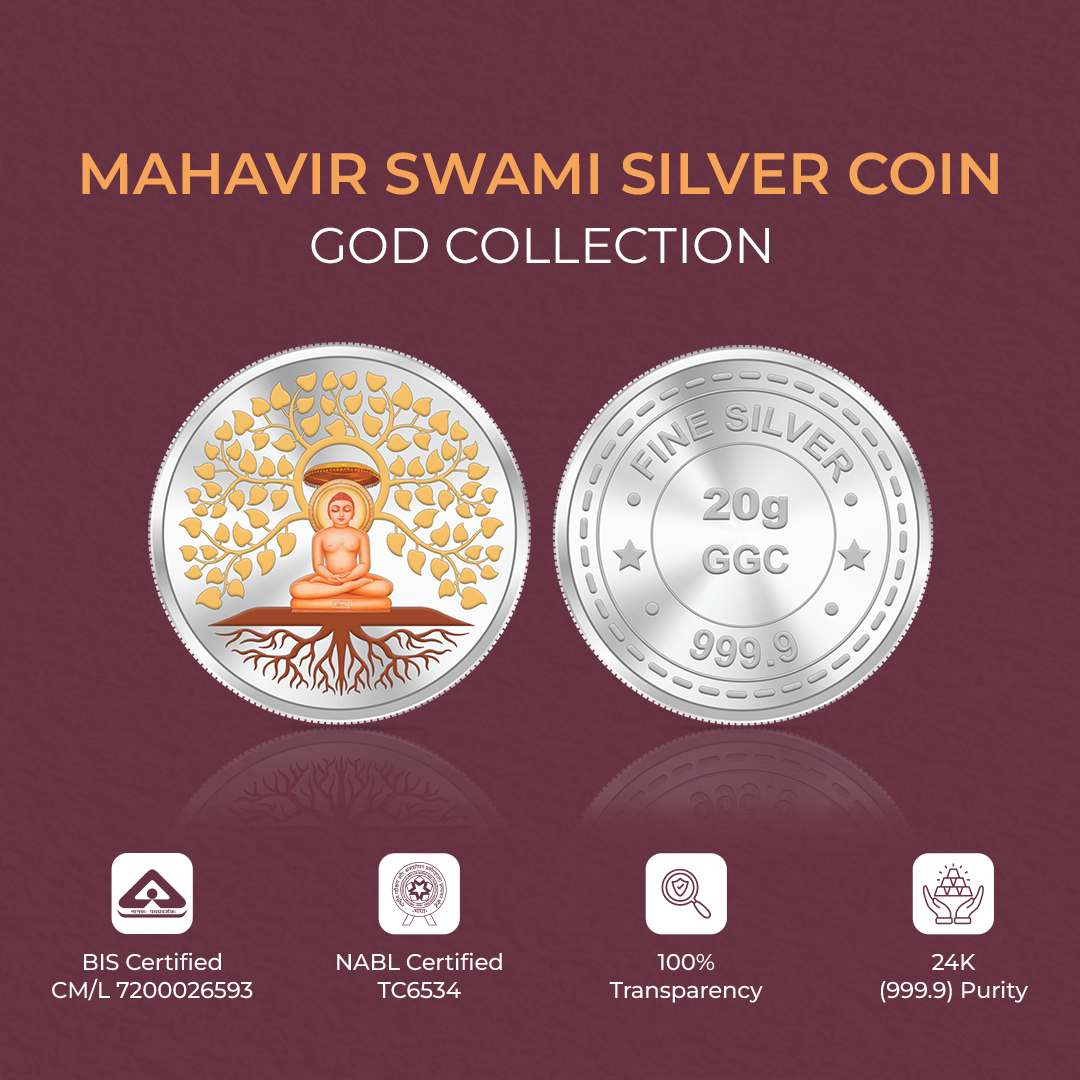 20gm GGC Mahavir Swami Silver Color Coin 24k (999.9)
