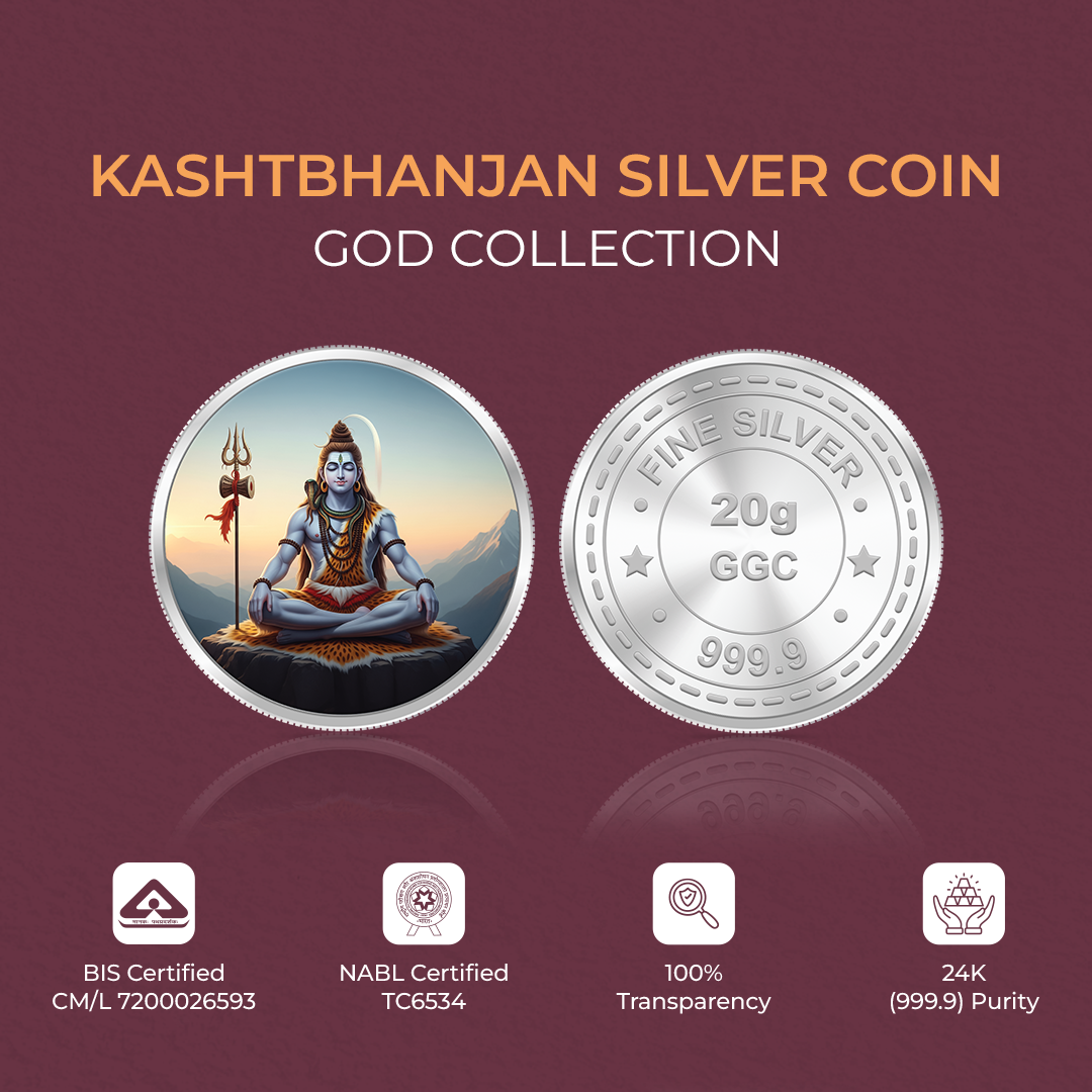 20gm GGC Shiva Silver Color Coin 24k (999.9)