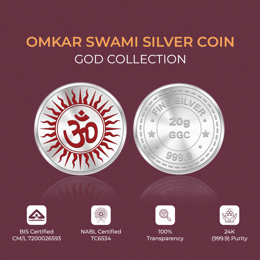 20gm GGC Omkar Silver Color Coin 24k (999.9)