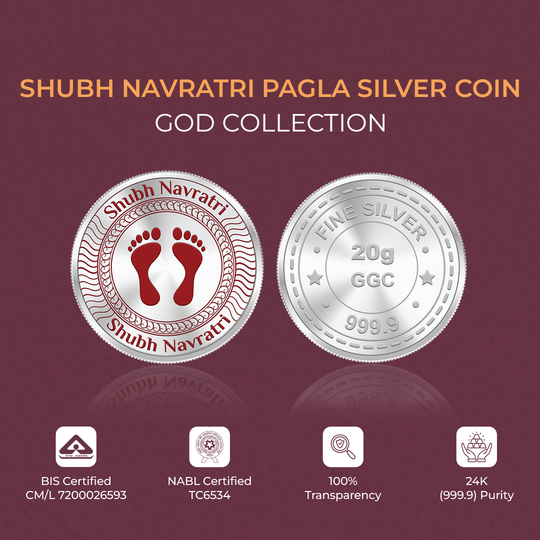 20gm GGC Shubh Navratri Pagla Silver Color Coin 24k (999.9)