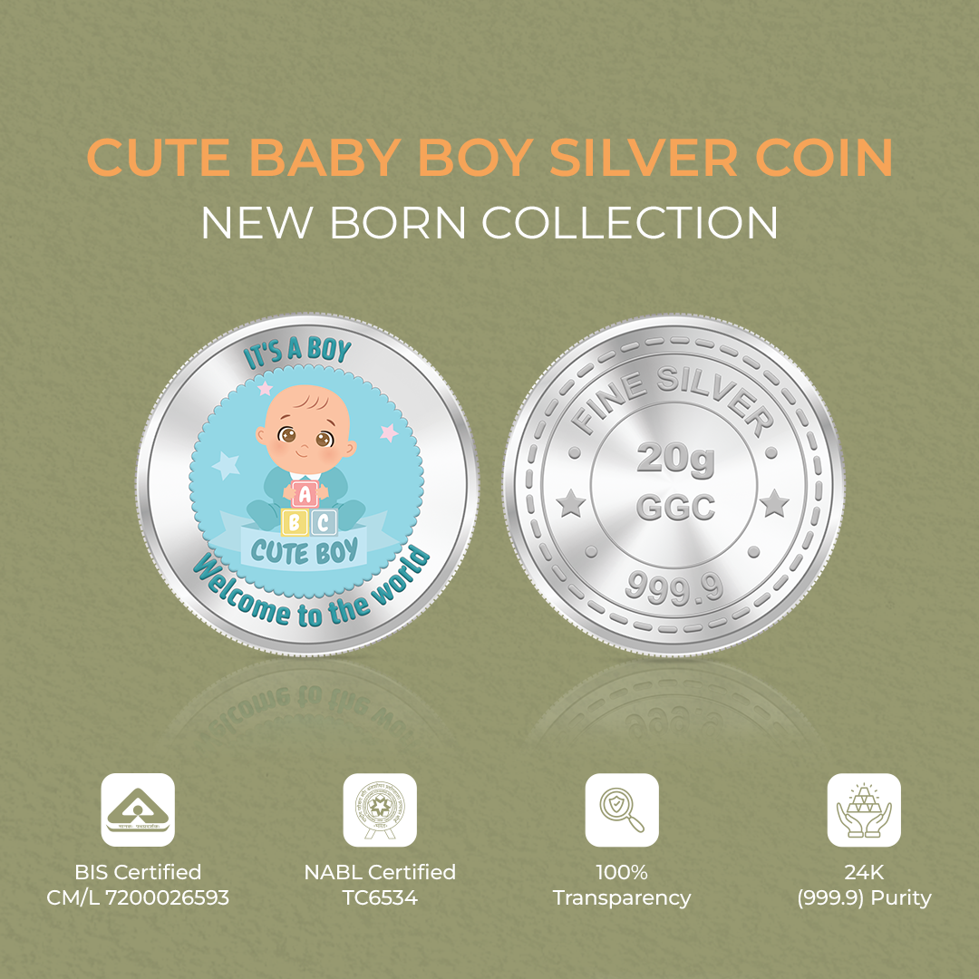 20gm GGC Cute Baby Boy Silver Color Coin 24k (999.9)