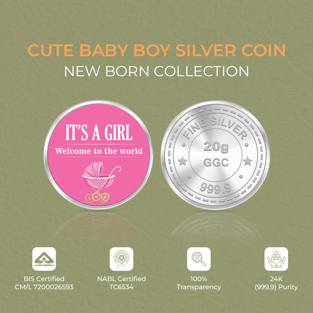 20gm GGC Baby Girl Welcome Color Coin 24k (999.9)