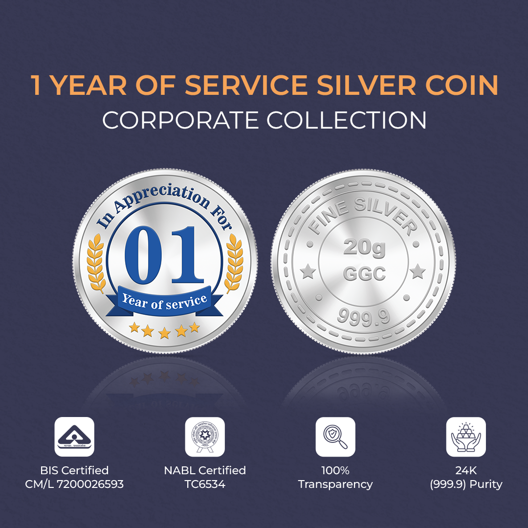 20gm GGC 01 Year of Service Silver Color Coin 24k (999.9)