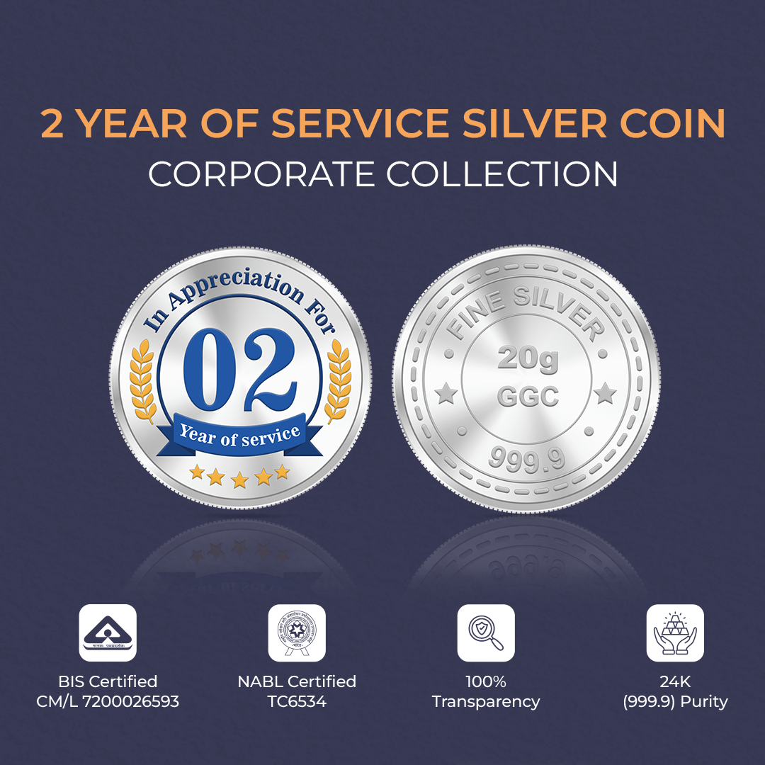 20gm GGC 02 Year of Service Silver Color Coin 24k (999.9)