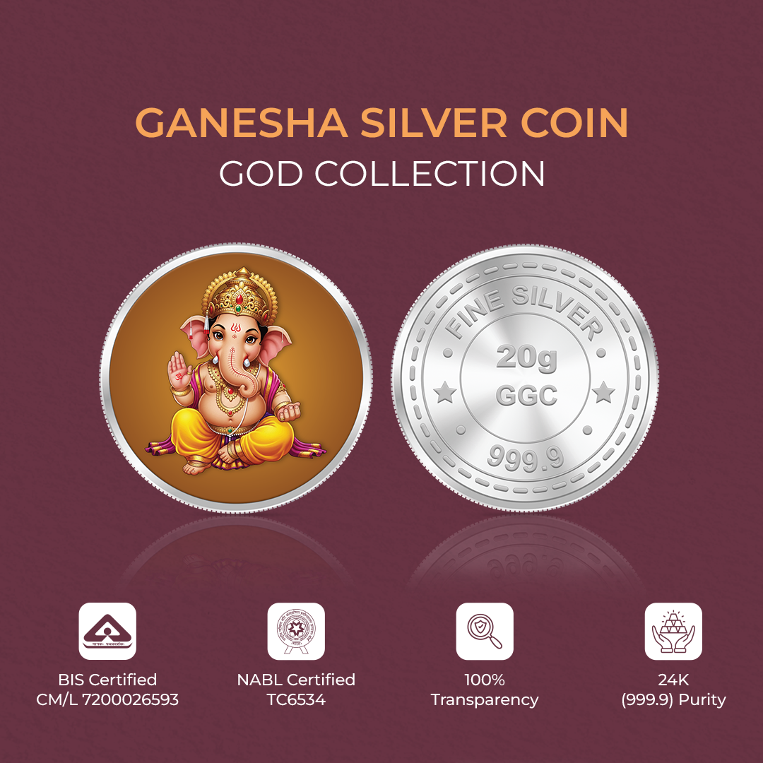 20gm GGC Ganesha Silver Color Coin 24k (999.9)