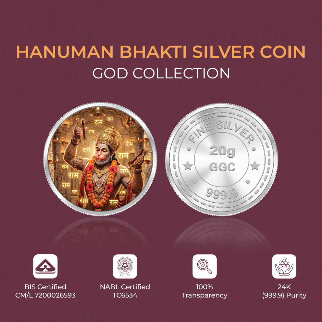 20gm GGC Hanuman Bhakti Silver Color Coin 24k (999.9)