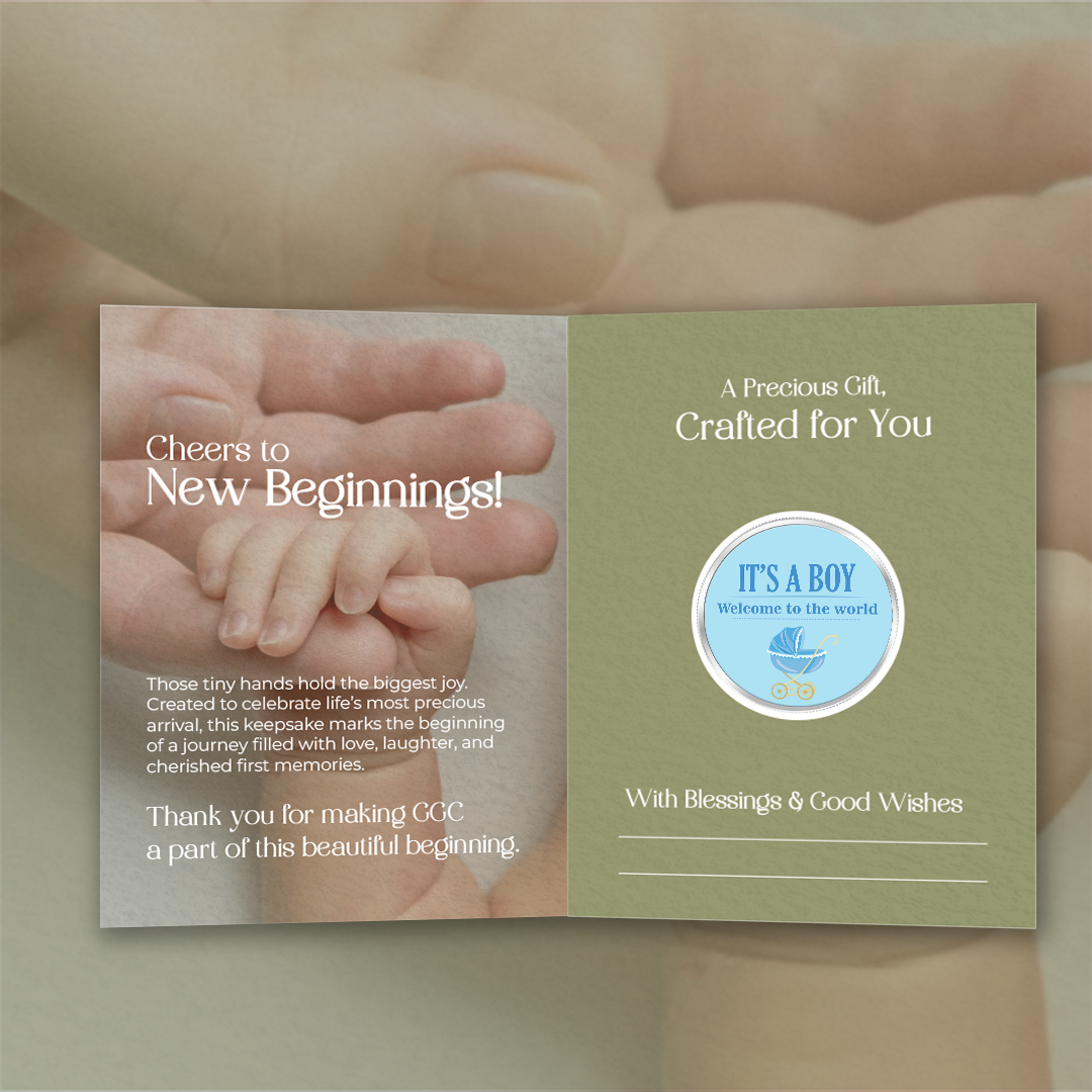 20gm GGC Baby Boy Welcome Silver Color Coin 24k (999.9)