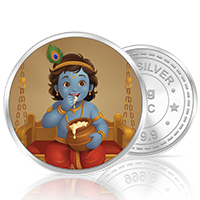20gm GGC Bal Krishna Silver Color Coin 24k (999.9)